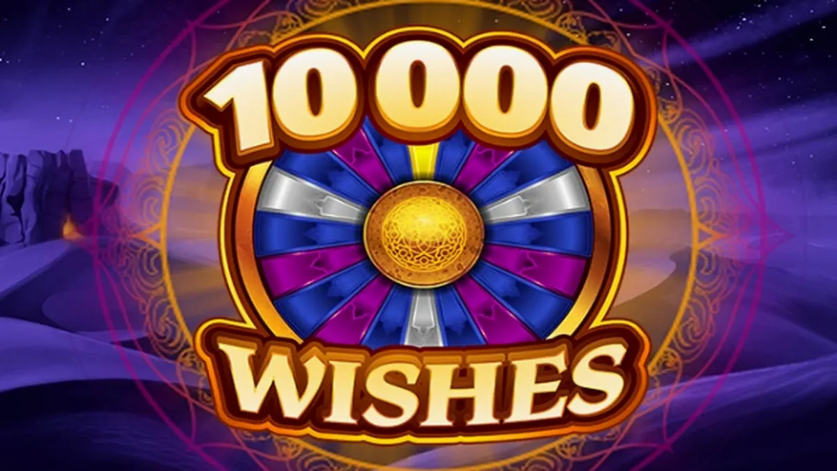 Tampilan visual permainan slot 10000 Wishes dengan tema magis